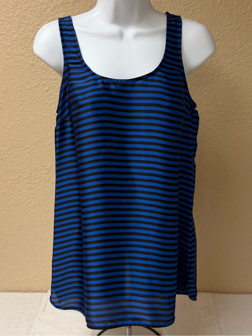 4/$20 Michael Kors Blue and Black Striped Scoop Tank